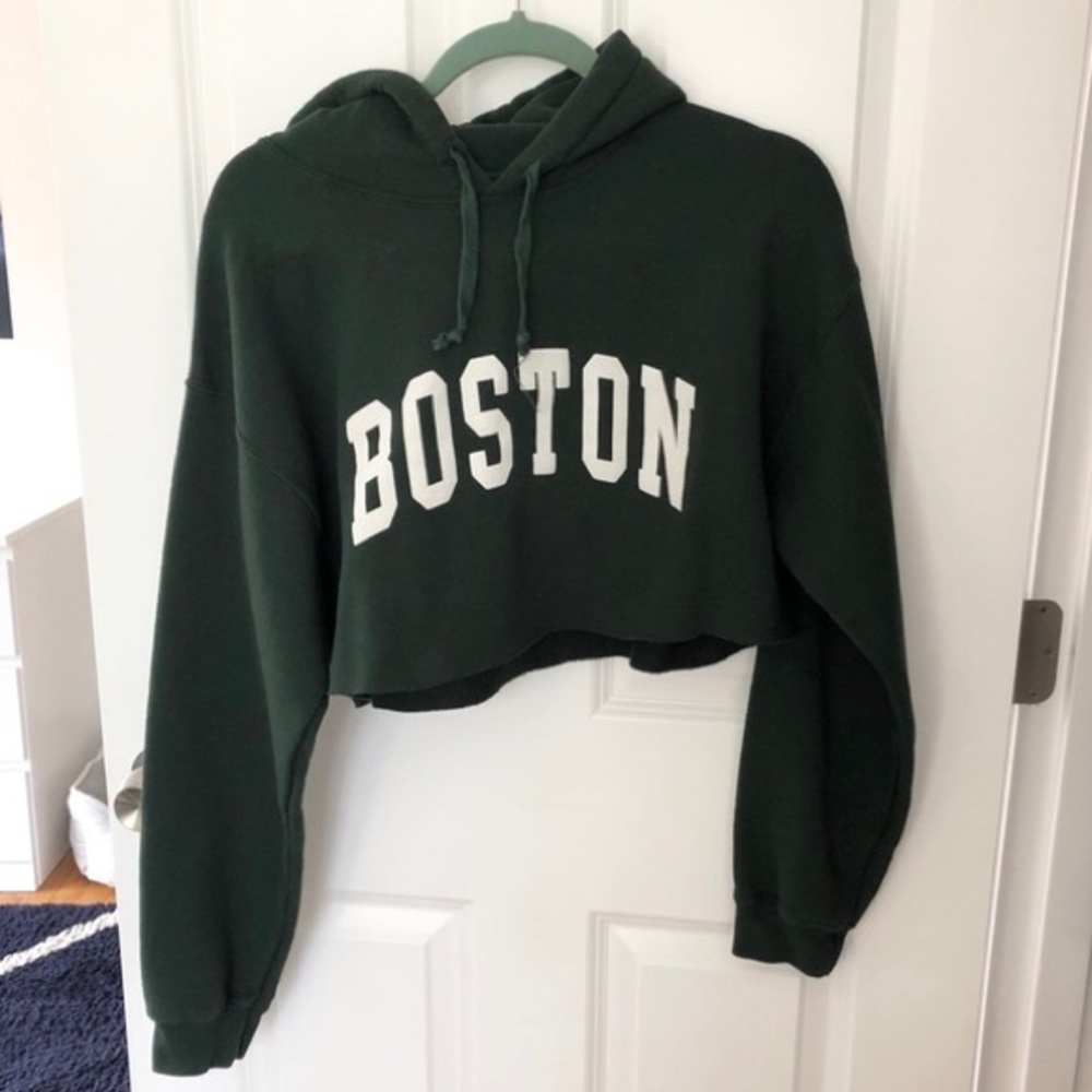 Brandy Melville Cropped “Boston” Hoodie